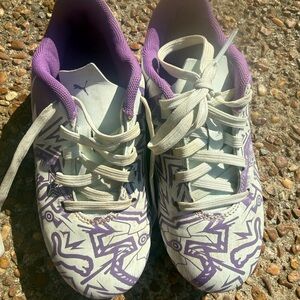 Puma Kid’s Purple and White Soccer Cleats